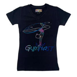 Черная футболка с коротким рукавом GYMNAST WITH HOOP