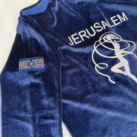 Бархатный костюм для сборной команды с флажком Израиля