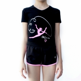 Сет RG in my Heart трикотажная чёрная футболка и шорты из лайкры