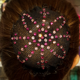 Сетка для волос с кристаллами в виде цветка