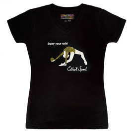 Черная футболка с коротким рукавом Гимнастка в прогибе