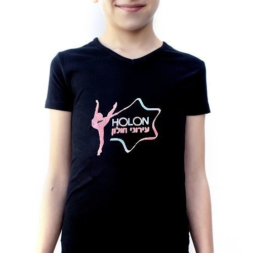 Черная футболка с коротким рукавом IRONI HOLON