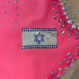 Пришивной Израильский флаг из кристаллов