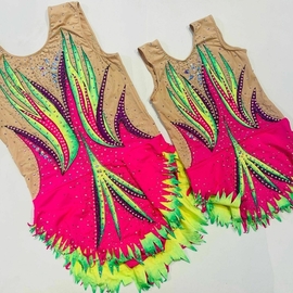YELLOW-PINK BRIGHT leotard