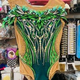 Green leotard special shoulders for rent