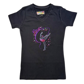 Черная футболка с коротким рукавом PINK GYM