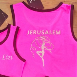 Майка розовая спортивная Esther с лого Jerusalem